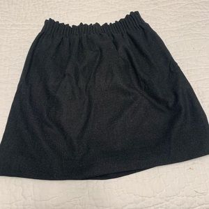 Wool pull-on skirt-charcoal